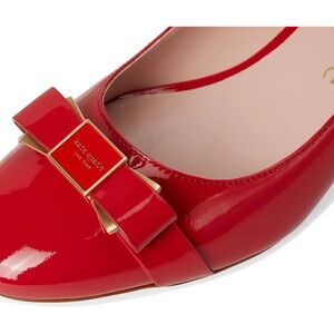 kate spade Bowdie Ballet Pumps - Glossy Red Flats with Bow Accent